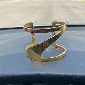 Vince Camuto gold tone signed bangle cuff bracelet